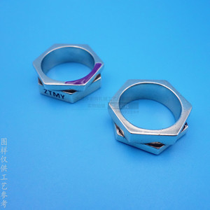 Custom Made Geometric <b>Silver</b> Plated Copper <b>Ring</b> Matte <b>Silver</b> Gift Jewelry ZTMY - Product Image 2