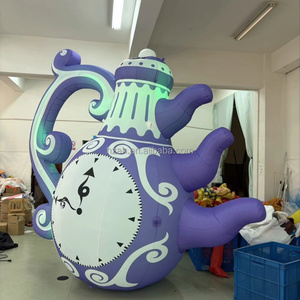 Tetera inflable morada con reloj <span class=keywords><strong>de</strong></span> decoración Dreamy Alice para exhibición temática del País <span class=keywords><strong>de</strong></span> las Maravillas, fiesta infantil <span class=keywords><strong>de</strong></span> cuento <span class=keywords><strong>de</strong></span> hadas - Product Image 3