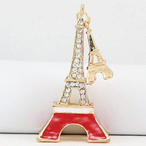 2024ปารีสหอไอเฟล Rhinestone พวงกุญแจตกแต่งของขวัญส่งเสริมการขายพวงกุญแจจี้ของที่ระลึกหอไอเฟลพวงกุญแจ - Product Image 3