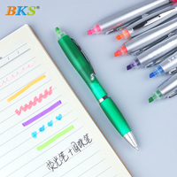 Échantillon disponible – Stylo bille et surligneur 2-en-1 en plastique, double face pour écrire et dessiner