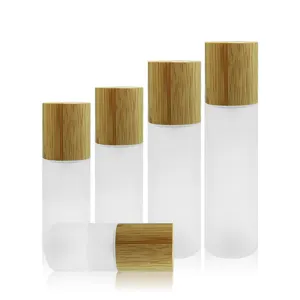 30Ml 50Ml 60Ml 80Ml 100Ml 120Ml Penutup Kayu Bambu Kaca Beku Emulsi Botol Kaca Semprot Emulsi dan Kemasan Esens