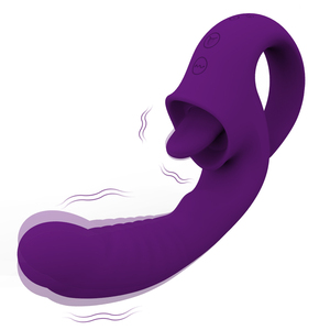 Vibrador de Língua de Silicone Recarregável para Mulheres - Vibrador de Estimulação Clitoriana com Função de Lamber - Product Image 1