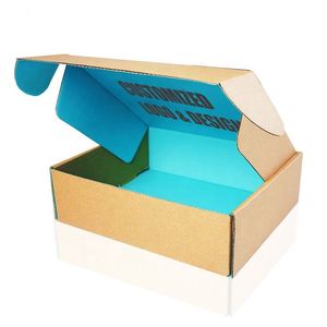 Boîtes d'expédition personnalisées imprimées en usine, boîtes en carton ondulé coloré, emballage en carton kraft avec boîte d'expédition - Product Image 3