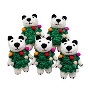 Best Himalaya Handmade Certified Wool <b>Felt</b> Polar Bear Christmas Holiday Wall Hanging Ornament Eco-Friendly Indoor Traditional - Product Image 1