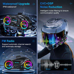 Nouvel interphone de vélo Y13 PRO mains libres <span class=keywords><strong>pour</strong></span> 2 personnes, portée 500m, avec assistant vocal et connexion téléphonique <span class=keywords><strong>pour</strong></span> casque de cycliste - Product Image 2