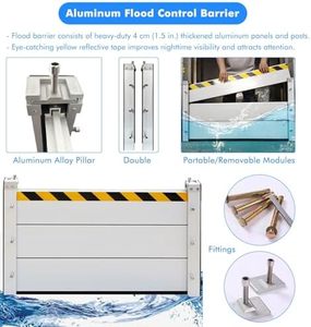 Barrière anti-inondation en alliage d'aluminium argenté personnalisée Bei'hui, panneau de sécurité imperméable, porte anti-inondation pour la prévention des inondations dans les garages familiaux - Product Image 2