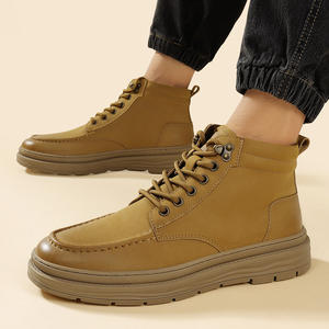 Botas de Invierno para Hombre de Cuero Genuino con Cordones, Botas Cortas con Plataforma, Transpirables, Antideslizantes, Modernas, Precio con Descuento - Product Image 3