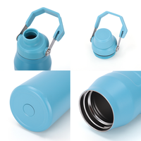 Botol Air Olahraga Stainless Steel 36oz dengan Pegangan Portabel, Warna Pilihan, Ukiran Kustom, Termos Vakum Mewah untuk Luar Ruangan
