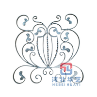 Panel Decorativo de Hierro Forjado, Diseño Floral Metálico Hecho a Mano, Componente de Hierro Antiguo Resistente al Óxido
