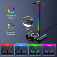 Support de casque gaming avec chargement sans fil, hub USB 3 ports et LED RGB, modèle New Bee Z12 – Vente en gros