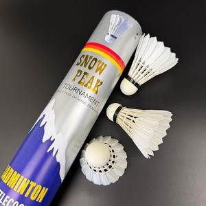 SNOWPEAK SP-02 Volant de badminton en plumes d'oie de première qualité, fourni directement par l'usine, trajectoire de vol stable, support OEM, faible MOQ - Product Image 1