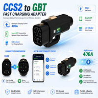Adaptateur CCS2 vers GBT DC 400A 1000V avec prise en charge de l'application intelligente, mise à niveau OTA et affichage du pourcentage SOC, connecteur EV haute puissance 400 kW pour voitures chinoises