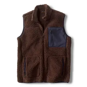 ZNA Custom outdoor hiking sleeveless polar fleece men waistcoat warmth patchwork jacket coat fleece vest