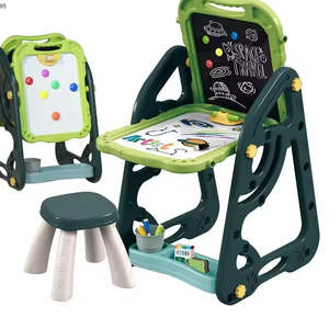 2 4年子供用多機能両面磁気ドローイングボード本棚スツール足場ABSユニセックス家庭用おもちゃ - Product Image 1