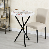 Table d'appoint ronde de luxe italienne, design moderne, plateau en bois, base en acier inoxydable, pour villa et manoir, table d'appoint de style statement