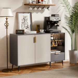 <span class=keywords><strong>Buffet</strong></span> et <span class=keywords><strong>buffet</strong></span> avec lumière LED et portes en verre Coffee Bar Cabinet - Product Image 2