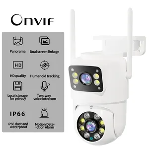 M 4MP 8MP 4K Cámara WiFi inteligente alarma de seguimiento humanoide cámara de zoom de doble lente cámara de seguridad de red inalámbrica impermeable al aire libre
