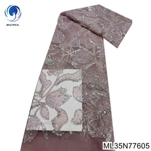 Beautifical ren vải <span class=keywords><strong>2025</strong></span> cưới mới đến phi ren lưới với sequins pháp Ren Vải 5 bãi ml35n776 - Product Image 6