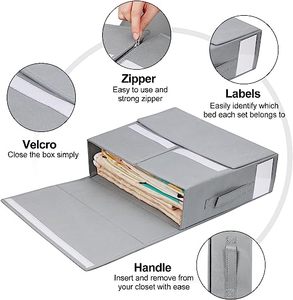 Foldable Eco-Friendly Fabric Storage Bins Woven <b>Bedding</b> Organizer Container <b>Boxes</b> Bed Sheets Blankets Foldable <b>Bedding</b> Clothes - Product Image 3