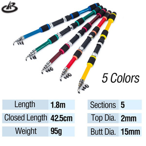 <span class=keywords><strong>Canne</strong></span> à pêche télescopique en fibre de carbone ultra-courte de 1,8 m, moulinet à lancer, lente, 60 g, EVA, ensemble de leurres pour eau salée, pêche en rivière - Product Image 6