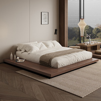 Muebles de Dormitorio Estructura de Plataforma Flotante de Madera Maciza Cama Baja Tamaño Queen y King Cama Tatami Estilo Japonés