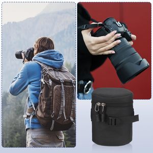 Sac pour objectif d'appareil photo (4" IDx5.1 H) - Pochette de protection souple en polyester imperméable et antichoc pour objectif d'appareil photo reflex numérique, noir - Product Image 6