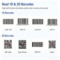 Lecteur de codes-barres 2D sans fil JR P50 Bluetooth USB 3-en-1 avec imageur CMOS et décodage haute performance 1D 2D QR pour supermarché et TPV