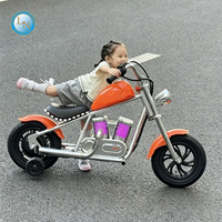 Kursi Anti-Selip Nyaman Sepeda Listrik Gaya Harley untuk Anak dengan Ban Karet Tiup yang Dilebar dan Peredam Guncangan Mobil Mainan