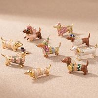 Breloques mignonnes en cuivre en forme de chien teckel, pendentifs colorés de chiot de dessin animé pour la fabrication de colliers et de porte-clés DIY