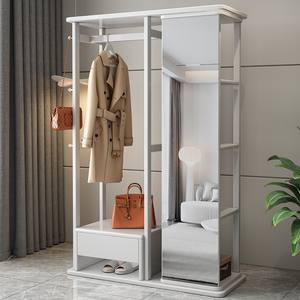 <span class=keywords><strong>Porte</strong></span>-<span class=keywords><strong>manteau</strong></span> autoportant moderne pour le salon, miroir intégral et cintre rotatif en <span class=keywords><strong>bois</strong></span> massif - Product Image 4