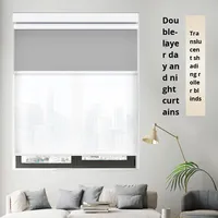 Parasol translucide jour nuit Anti-UV corde étanche réglable Double couche stores roulants pour hôtels bureaux chambres