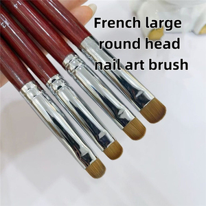 <span class=keywords><strong>NABR</strong></span>-103 haut de gamme à Double tête français Nail Art Gel Brosse Acajou Acrylique Manche En Bois avec Nylon Usine Commande En Gros - Product Image 3