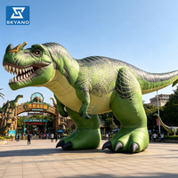 Model Dinosaurus Tiup Raksasa, Tyrannosaurus Rex Tiup, Cocok untuk Dekorasi Iklan Bertema Jurassic