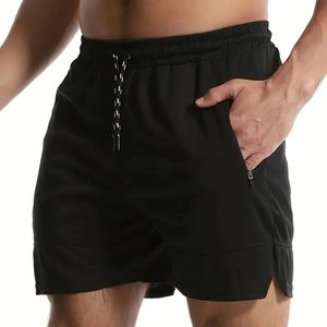 Men's Summer Sporty Board Shorts Polyester/Cotton Solid Breathable Eco-Friendly <b>Windproof</b> Drawstring Closure Mid Waist Pockets - Product Image 1