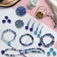 Zhubi coloré cristal craquelé perles Kit de démarrage 10 grilles tissu fleur ronde Silicone perles pour la fabrication de bijoux bracelets à bricoler soi-même