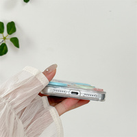 Coque de téléphone en époxy transparente en TPU avec motif cœurs et étoiles en pastel et boutons en relief pour iPhone 18 17 Pro Max 16 15 14 13