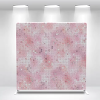 Décoration de scène de fête de mariage de style Simple personnalisé de 8ftx7.5ft cadre de support en tissu de tension de toile de fond droit en alliage d'aluminium