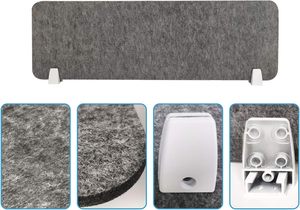 40 * 12in PET Écran de confidentialité acoustique Partition insonorisant Panneau de séparation de table de bureau acoustique Diminution du bruit - Product Image 5