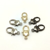 Accessoires de porte-clés en métal, boutons décoratifs polis, crochets de suspension pour animaux de compagnie, multi-couches, électroplaqués, motif prune tendance
