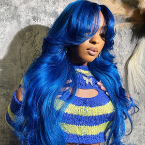 วิกผมลูกไม้ด้านหน้าแบบมีลูกไม้สีฟ้า13X6 13x4วิกผมคนบราซิลโปร่งใสสีฟ้าท้องฟ้า5x5 - Product Image 1