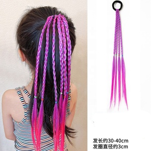 Commercio all'ingrosso 40cm principessa colore <span class=keywords><strong>treccia</strong></span> capelli parrucche per ragazze capelli coda di cavallo per bambini parrucca <span class=keywords><strong>treccia</strong></span> cravatta estensione dei capelli - Product Image 4