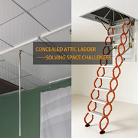 Échelle de grenier pliable manuelle de fabrication professionnelle avec installation facile pour la maison