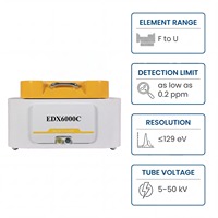 EDX6000C : Détecteur SDD au graphène, test IA multi-chambres, PLC Siemens, tube Oxford, système XRF sous vide/hélium