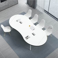 Table de conférence HYZ-288X ovale pliable et mobile, capacité 8 personnes, design créatif en forme de 8, simple et moderne, pour la formation, les négociations et le bureau