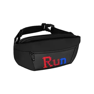 APP control LED sports waist bag advertising small and light fanny pack eye catching running hiking sport bags with led screen