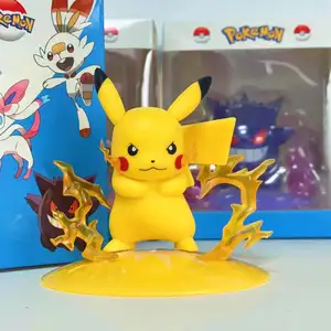 Yüksek kalite toptan 9 adet/takım 10cm PVC Kawaii bebek Eevee Pikachu gift Action eylem oyuncak 10cm kör kutuları için Anime figürleri hediye