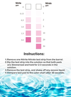 Bandelettes de test d'eau 2 en 1 pour la détection des nitrates et des nitrites dans les piscines, les spas et les bains à remous