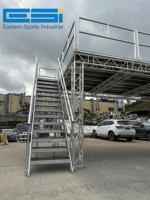 Kit complet de scène extérieure ESI de 3 mètres avec structure en aluminium, plateau de scène et escalier pour événements en plein air