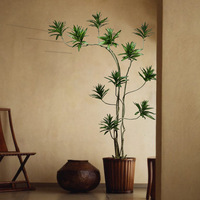 Plante artificielle Dracaena Reflexa pour sol - Résistante aux UV, écologique, recyclable, haute simulation, pour intérieur, Thanksgiving, Noël