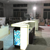 Agate naturelle/pierre d'onyx LED I Shape Cafe Bar Comptoir Design Incroyable Villa et Hôtel Cuisine Bar Meubles